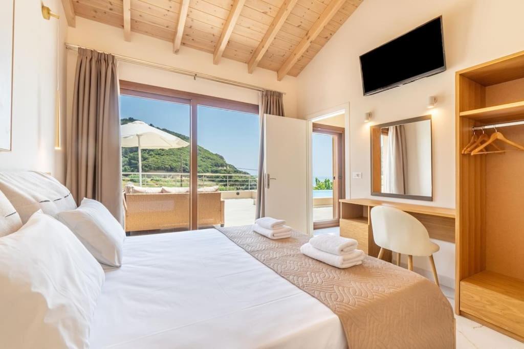 Villa Vasillis-Heated Swimming Pool With Infinity View Vitalades Ngoại thất bức ảnh